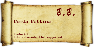Benda Bettina névjegykártya