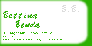 bettina benda business card